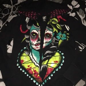 Sugar skull zip up